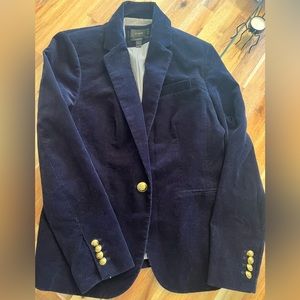 J. CREW Campbell Blazer Navy Corduroy Button Front F4719